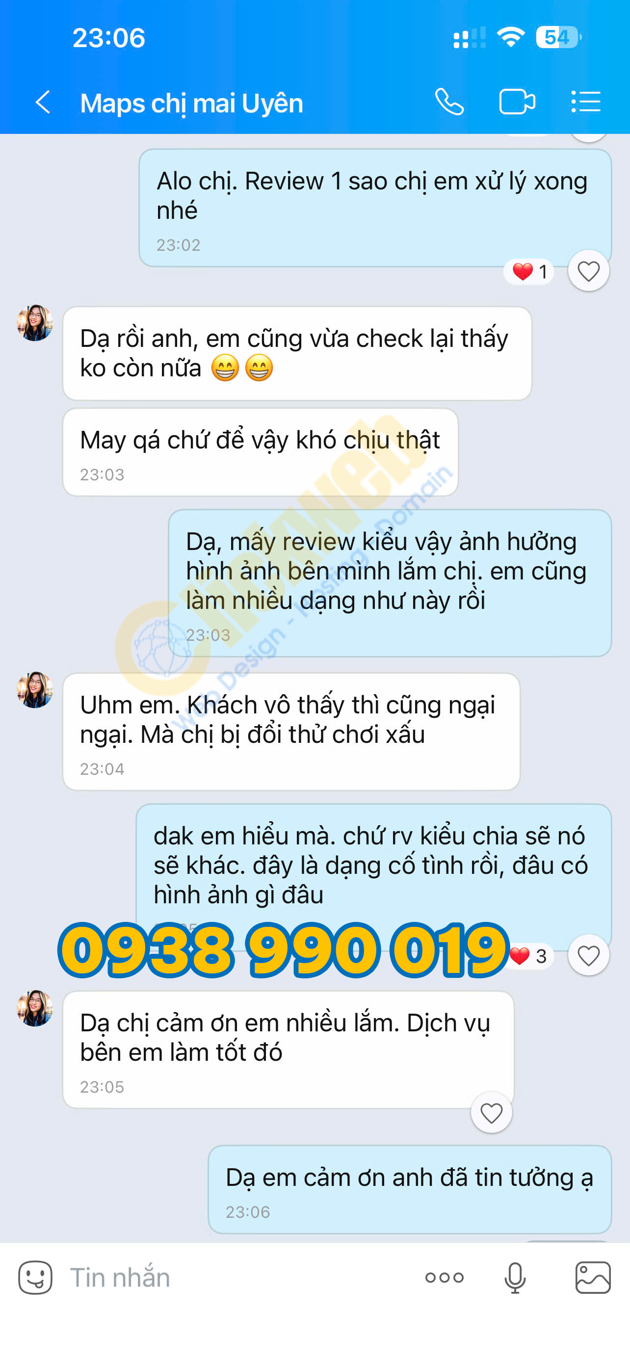 khách hàng xác nhận hoàn tất xử lý Google Maps
