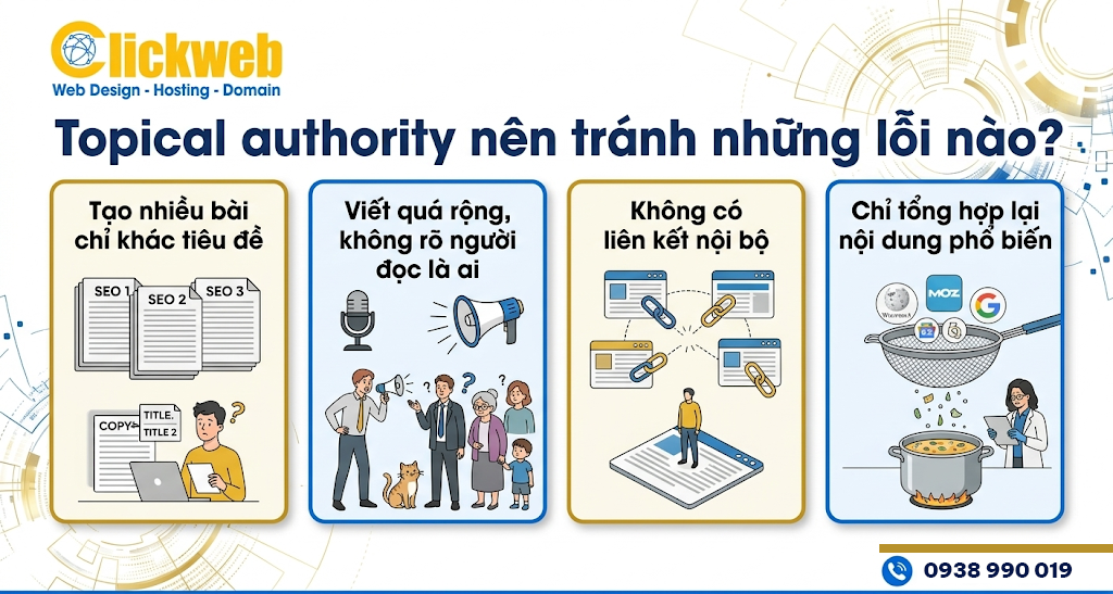 Topical authority nên tránh những lỗi nào?
