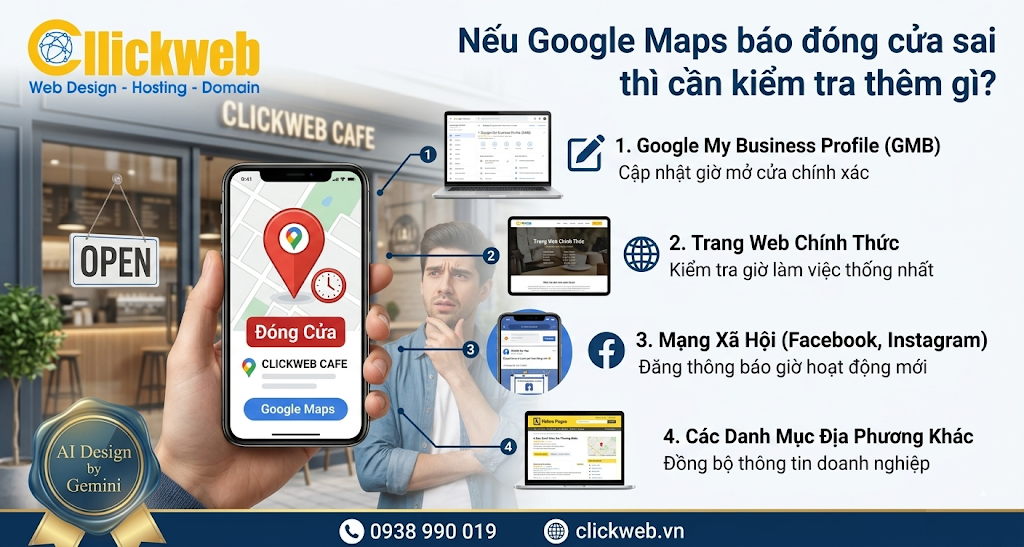 Nếu Google Maps báo đóng cửa sai thì cần kiểm tra thêm gì?