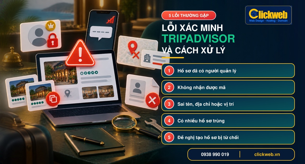 Cách xử lý các lỗi thường gặp khi xác minh Tripadvisor
