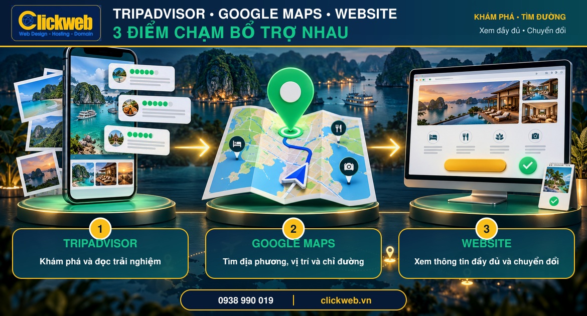 Vai trò của Tripadvisor, Google Maps và website trong hành trình khách hàng