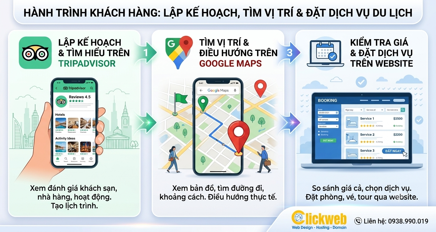 Gợi ý ưu tiên Tripadvisor hay Google Maps theo loại hình doanh nghiệp