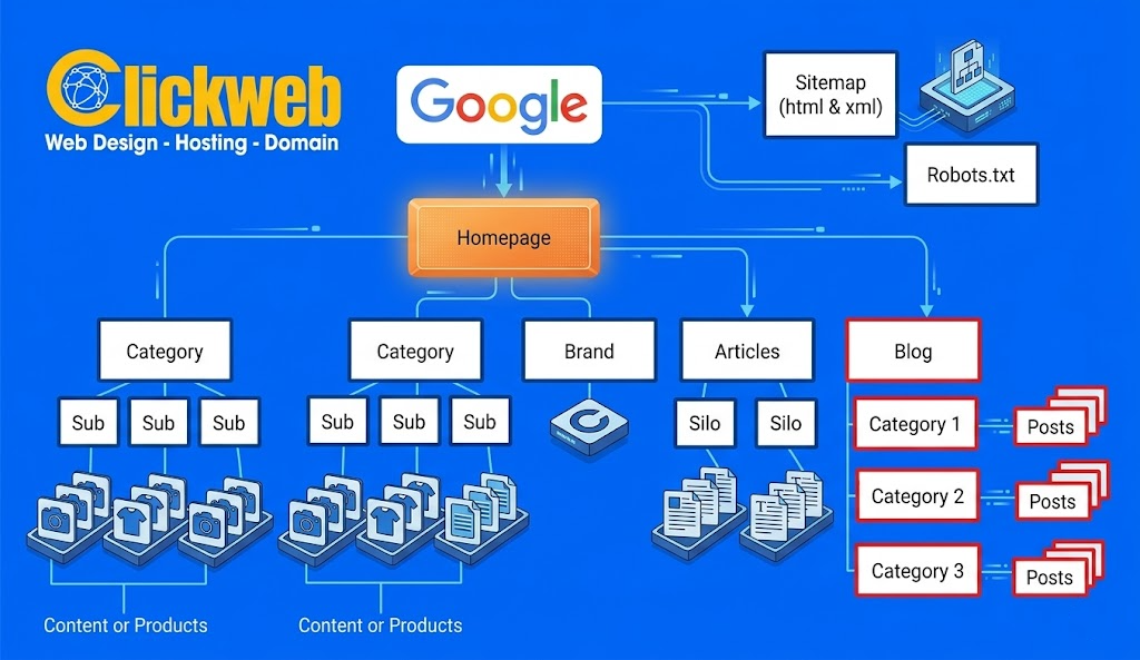 Cấu Trúc Website Chuẩn SEO Cho Doanh Nghiệp Dịch Vụ: Nên Chia Trang Thế Nào Để Không Loãng Chủ Đề?