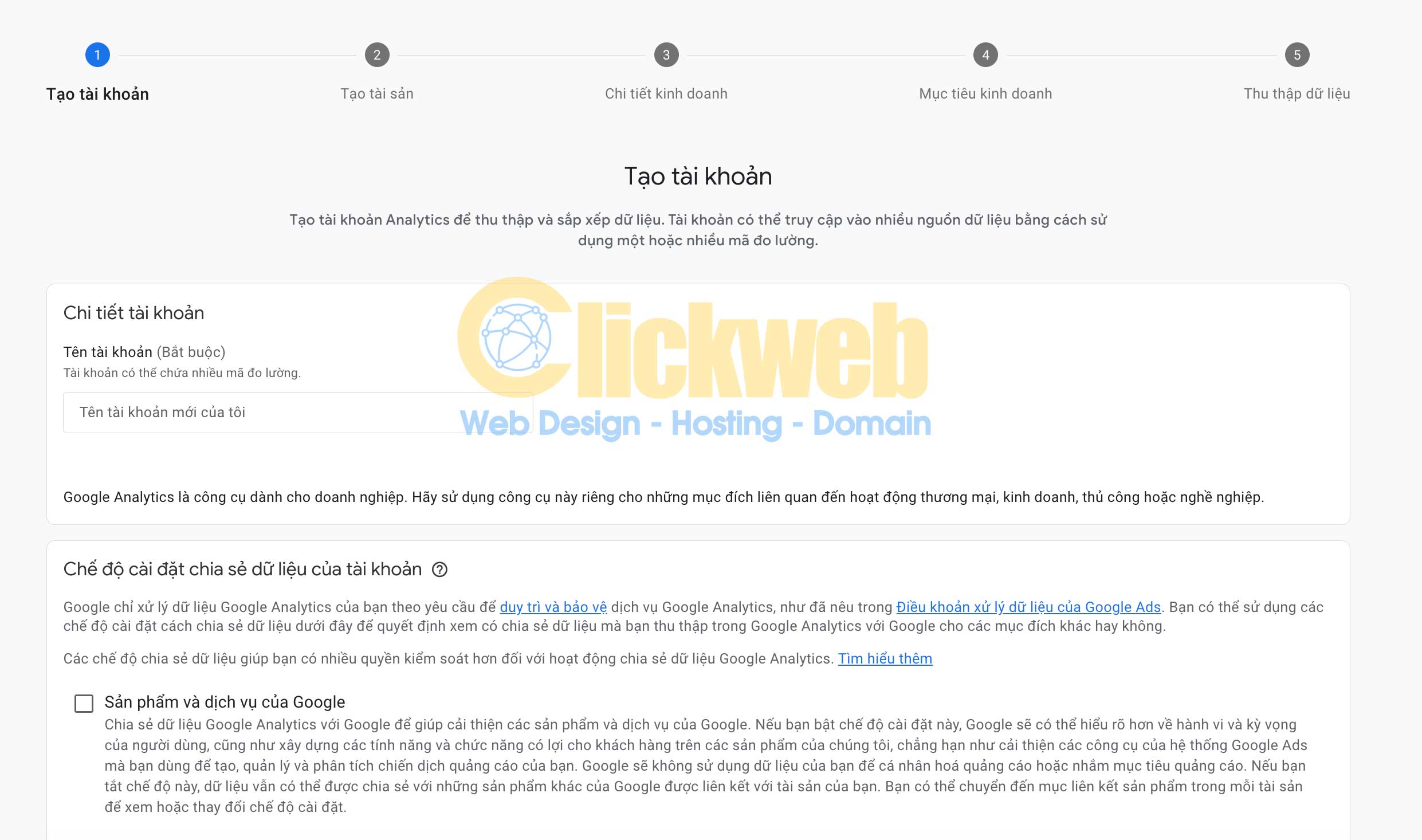 Đăng ký Google Analytics