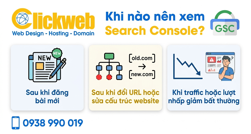Khi nào nên xem Search Console?