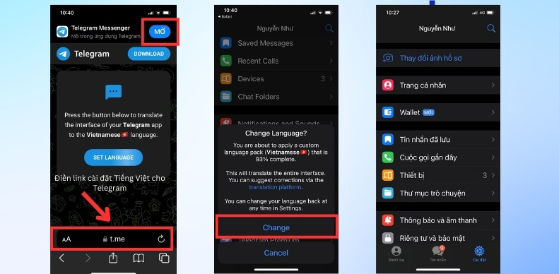 Cài tiếng Việt cho Telegram trên điện thoại, máy tính ĐƠN GIẢN