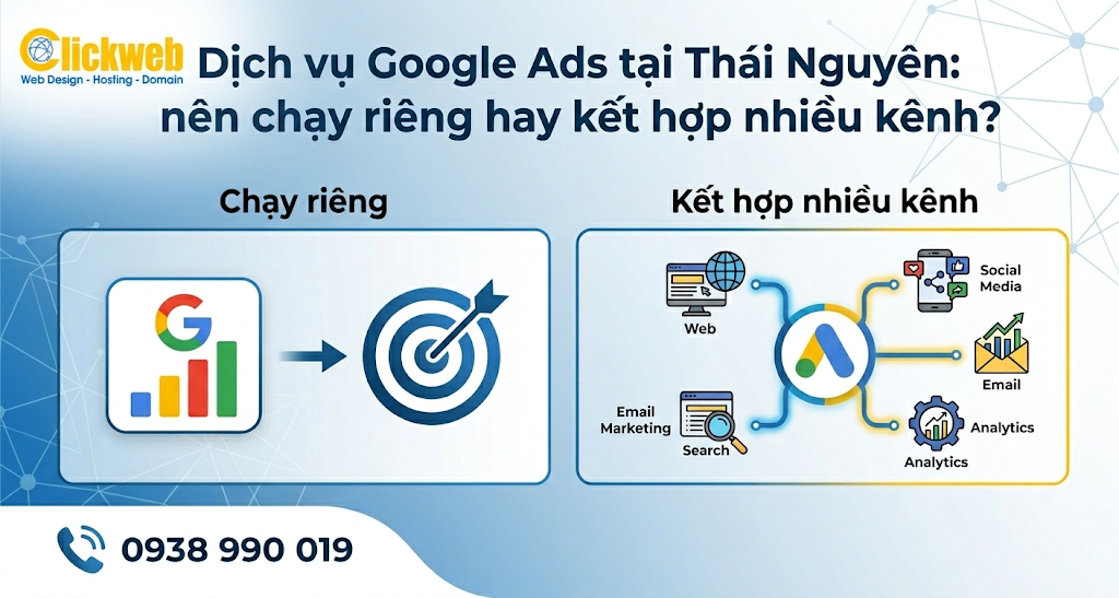 Dịch vụ Google Ads tại Thái Nguyên nên chạy riêng hay kết hợp nhiều kênh