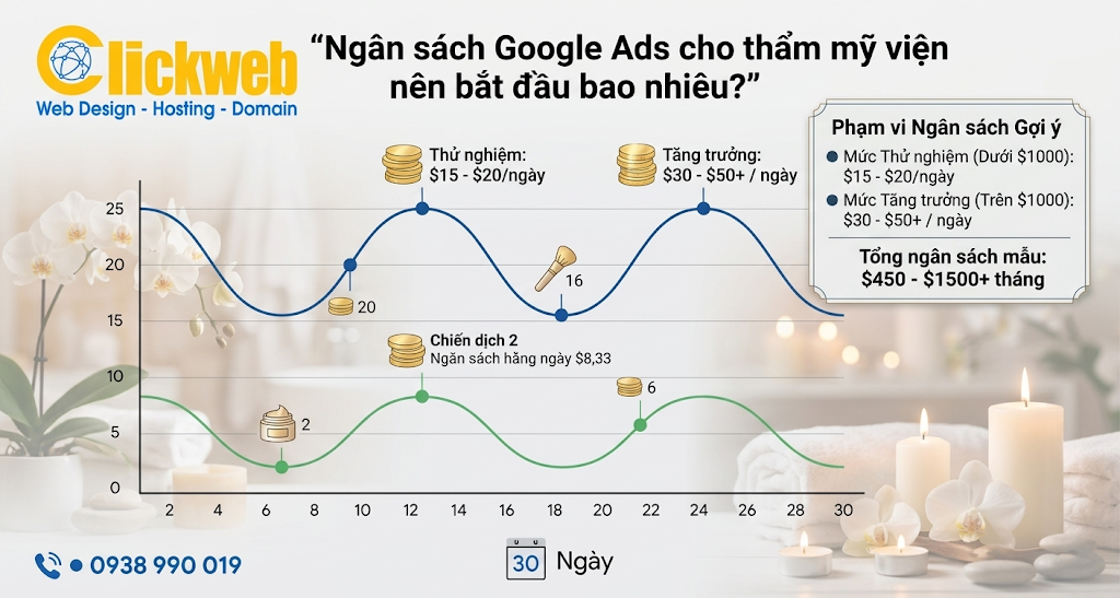 Ngân sách Google Ads cho thẩm mỹ viện nên bắt đầu bao nhiêu