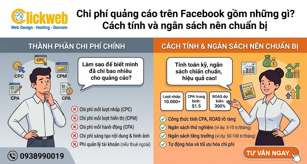 Chi phí quảng cáo trên Facebook 2026 gồm những gì? Bảng giá rõ ràng để doanh nghiệp dễ tính ngân sách