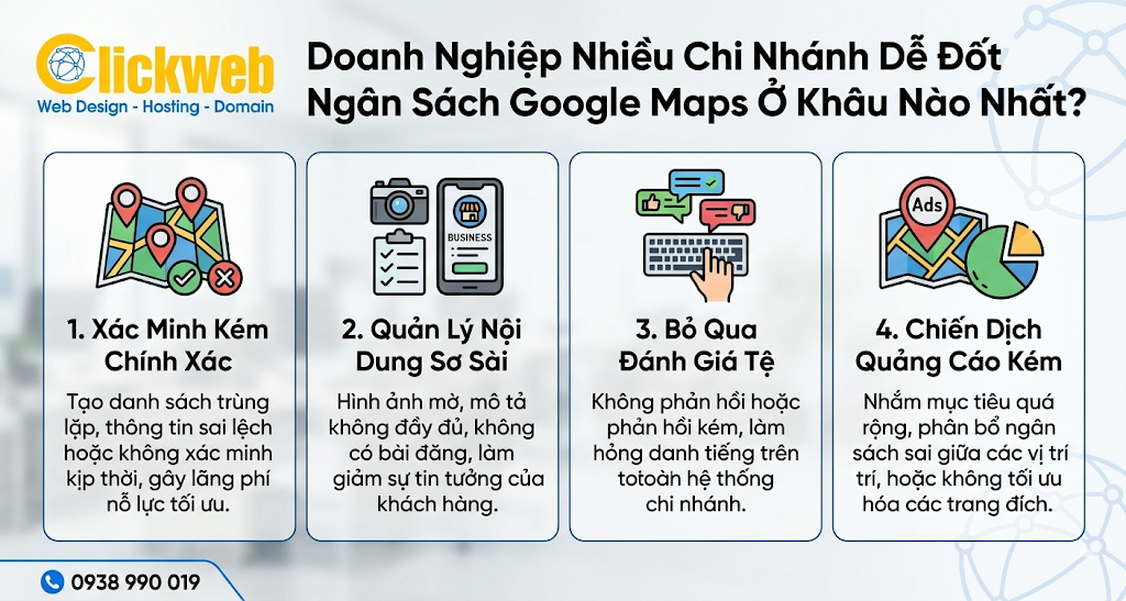 Doanh Nghiệp Nhiều Chi Nhánh Dễ Đốt Ngân Sách Google Maps Ở Khâu Nào Nhất?