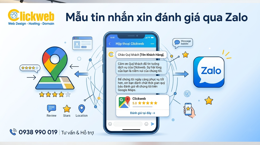 Mẫu tin nhắn xin đánh giá qua Zalo
