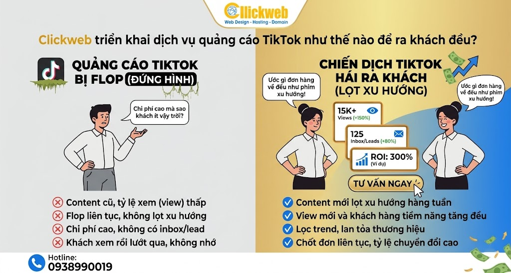 Clickweb triển khai dịch vụ quảng cáo TikTok như thế nào để ra khách đều?