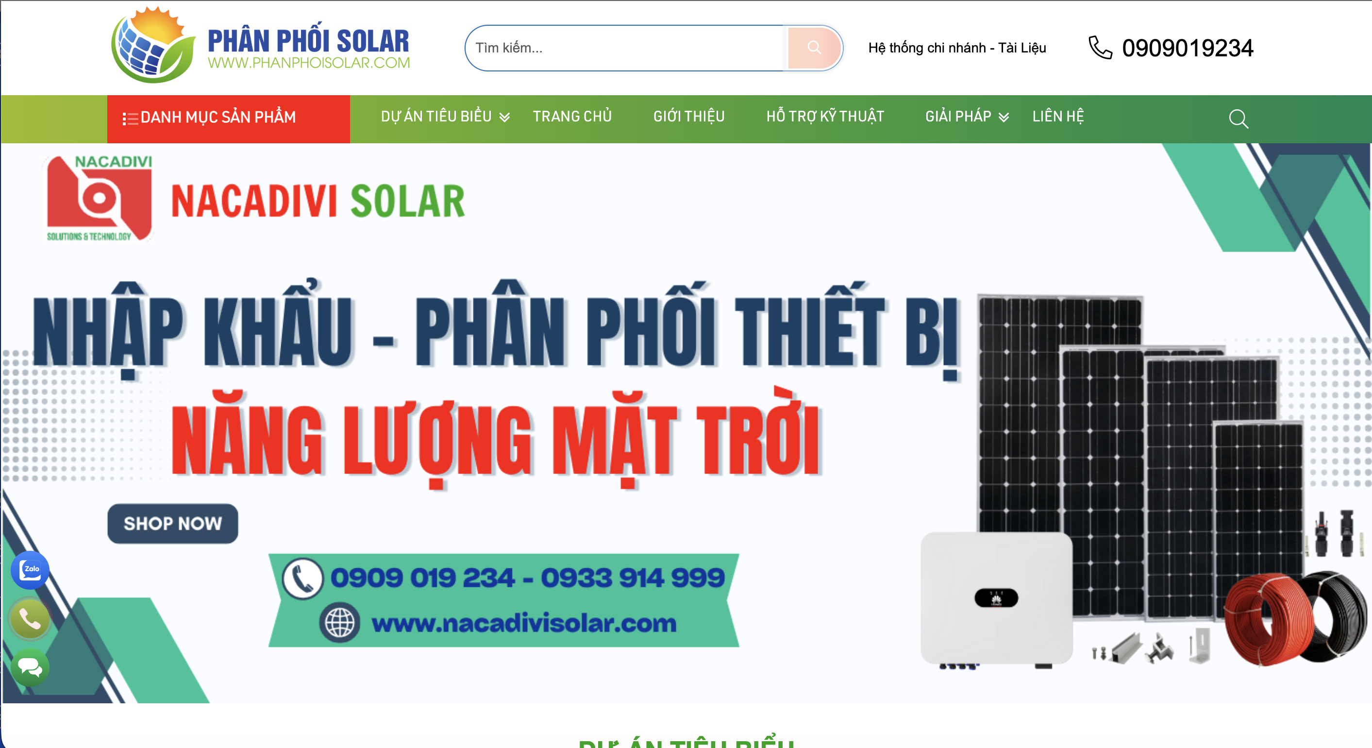 thiết kế website điện năng lượng mặt trời