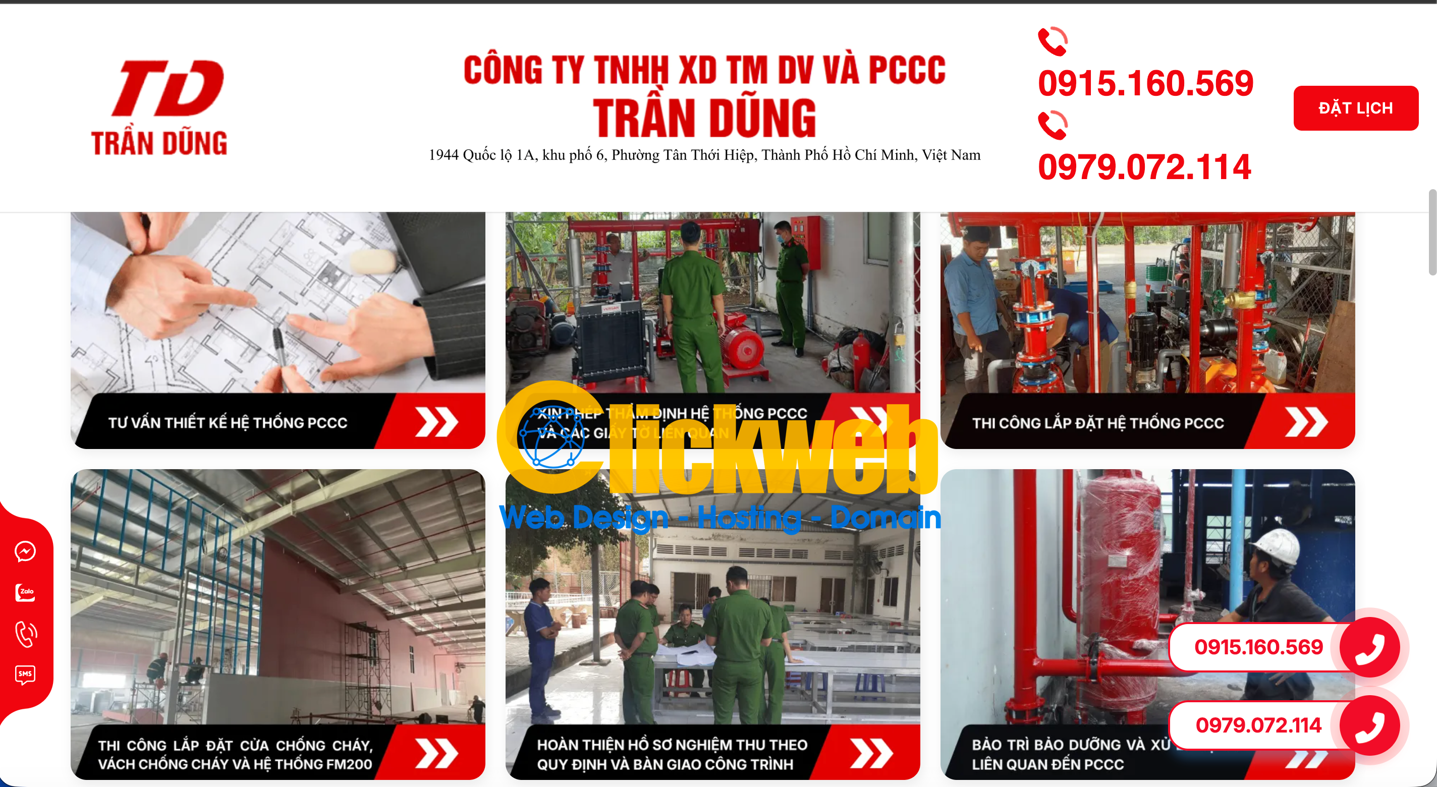 Thiết kế trang dự án để thể hiện rõ phần việc