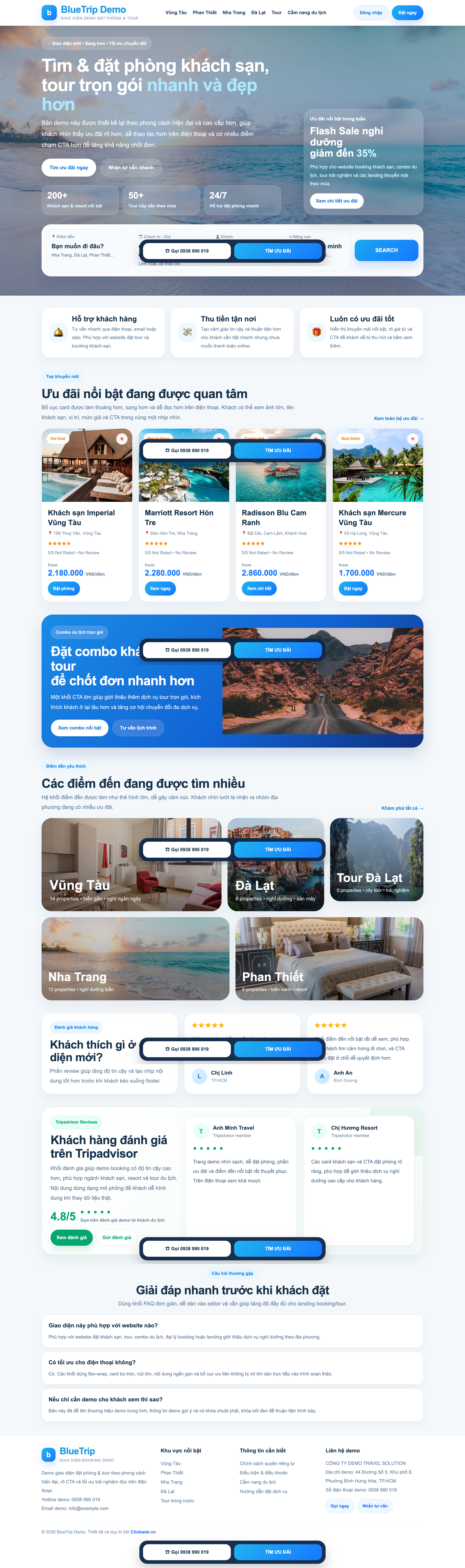 Mẫu thiết kế website dịch vụ du lịch