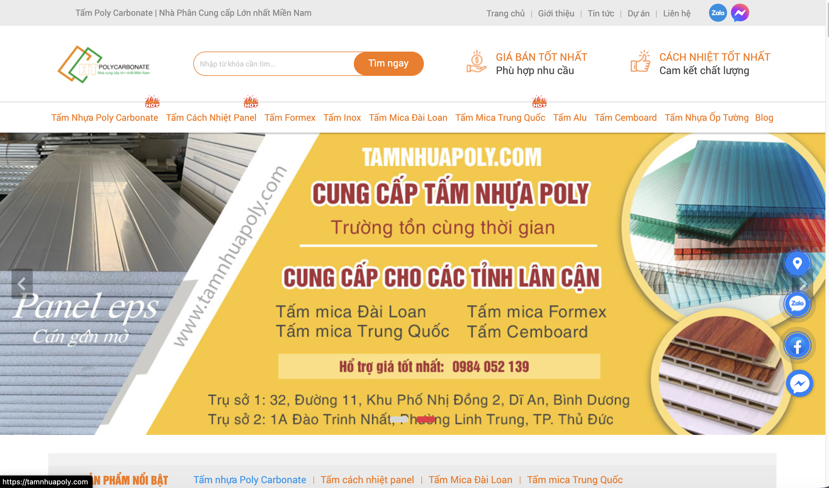 Dự án website tamnhuapoly.com do Clickweb triển khai