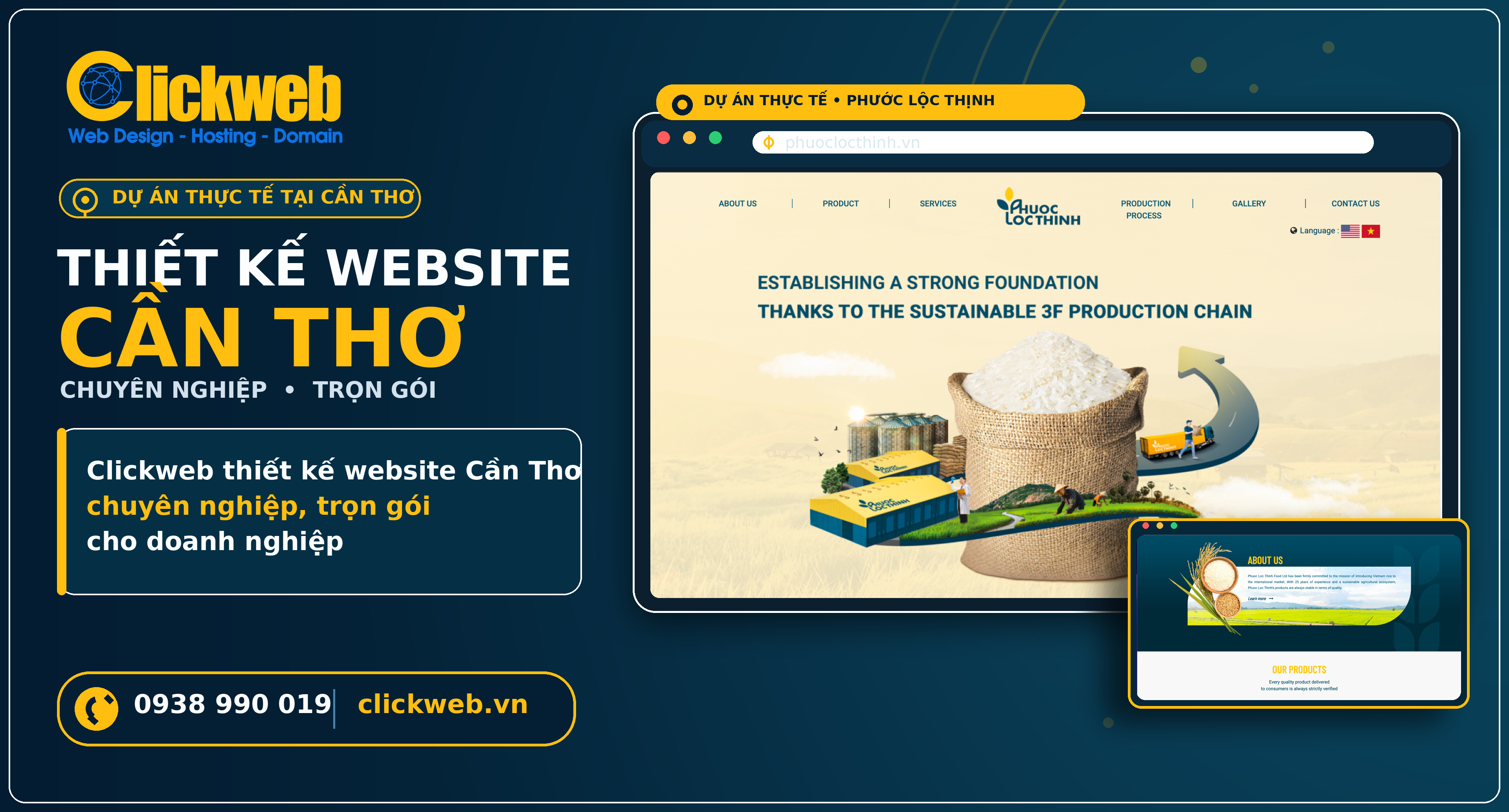 hiết kế website Cần Thơ chuyên nghiệp trọn gói tại Clickweb