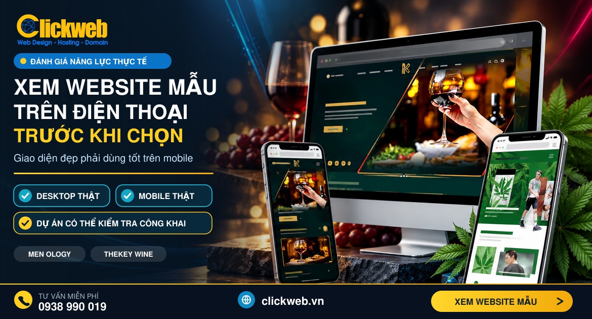Kiểm tra website mẫu trên điện thoại trước khi chọn đơn vị thiết kế