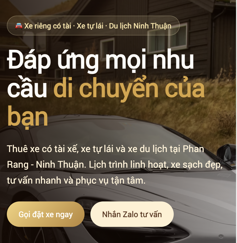Demo Website  Xe Du Lịch Phan Rang