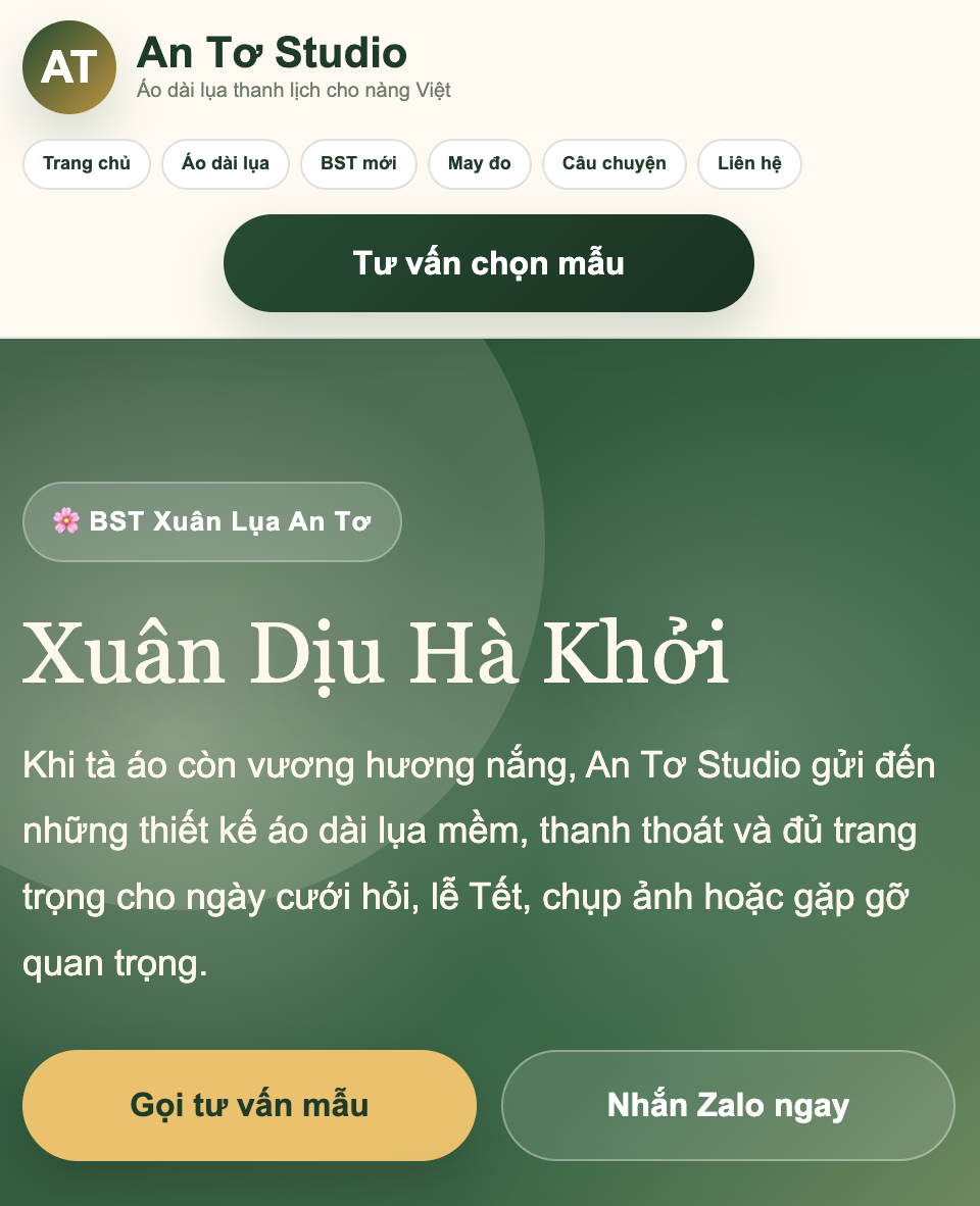 Demo Website  An Tơ Studio