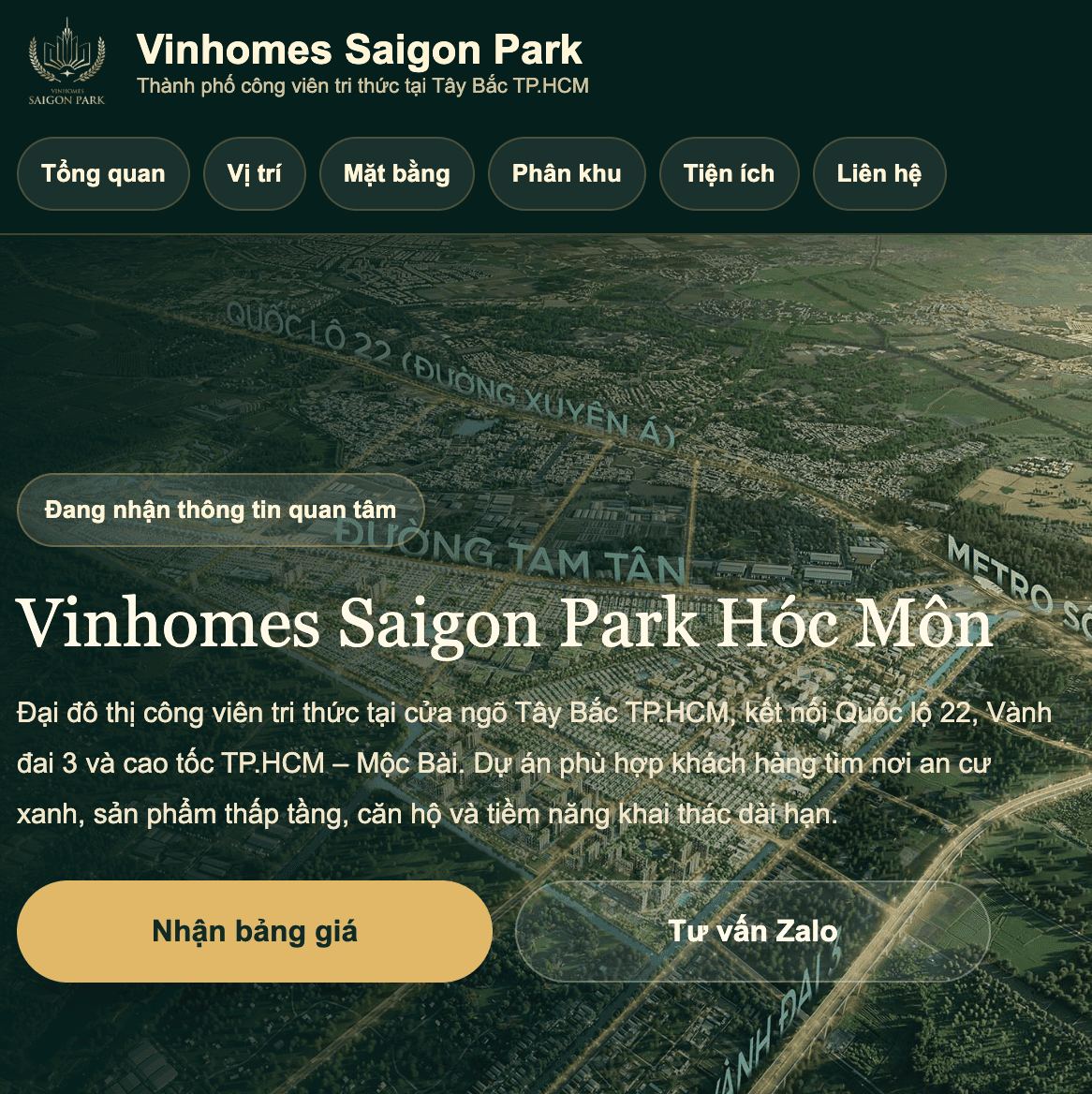 Demo Vinhomes Saigon Park Hóc Môn