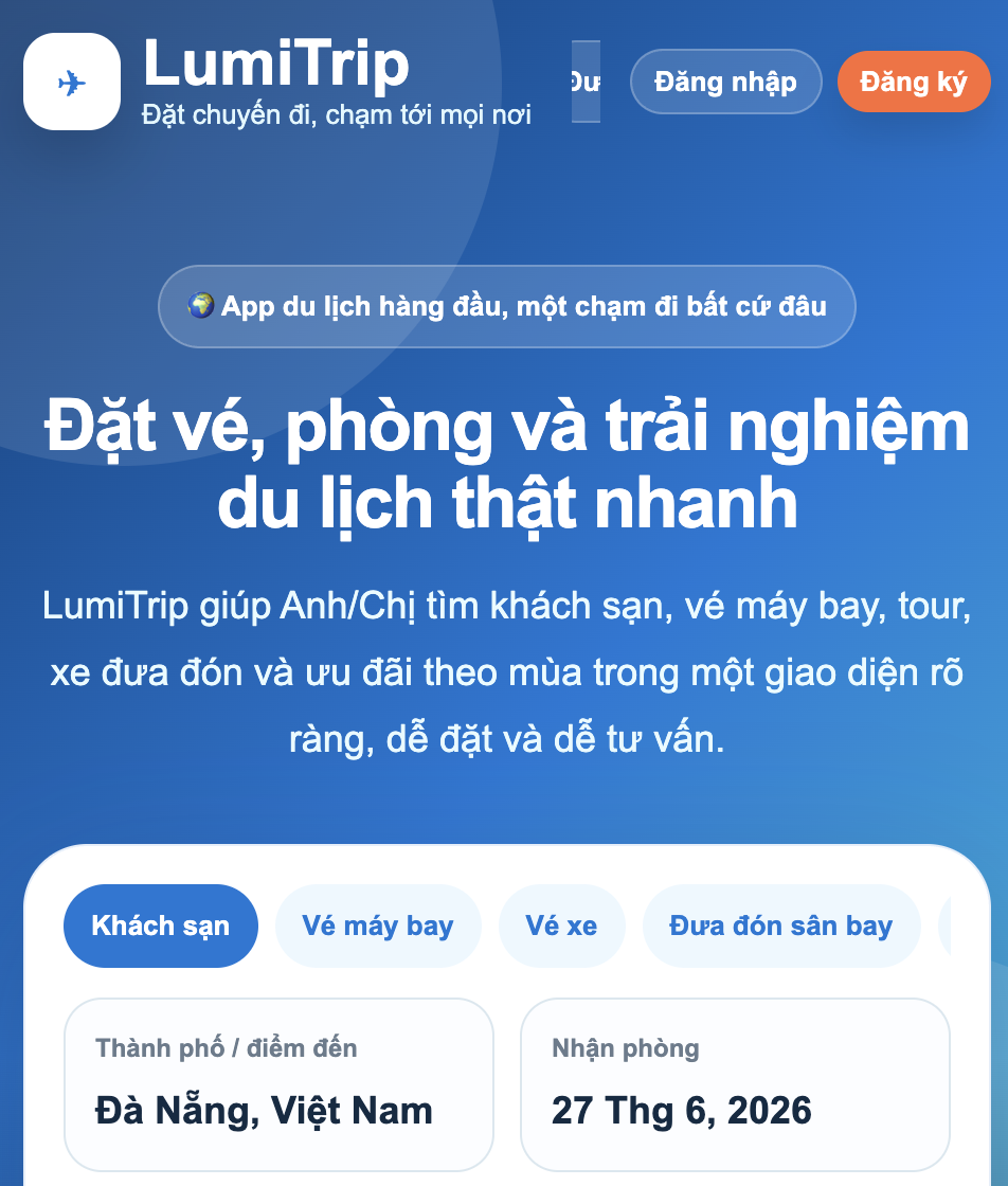 Demo Website  Du lịch LumiTrip