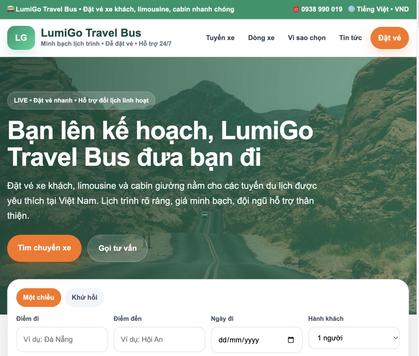 Demo website An Việt Busline