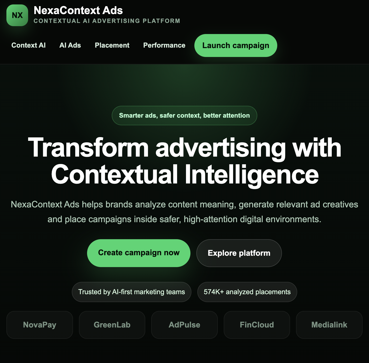 Demo Website Công nghệ NexaContext Ads