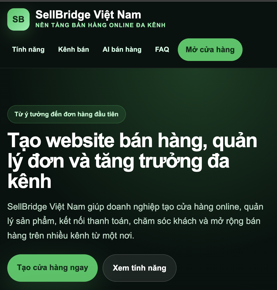 Demo Website SellBridge Việt Nam