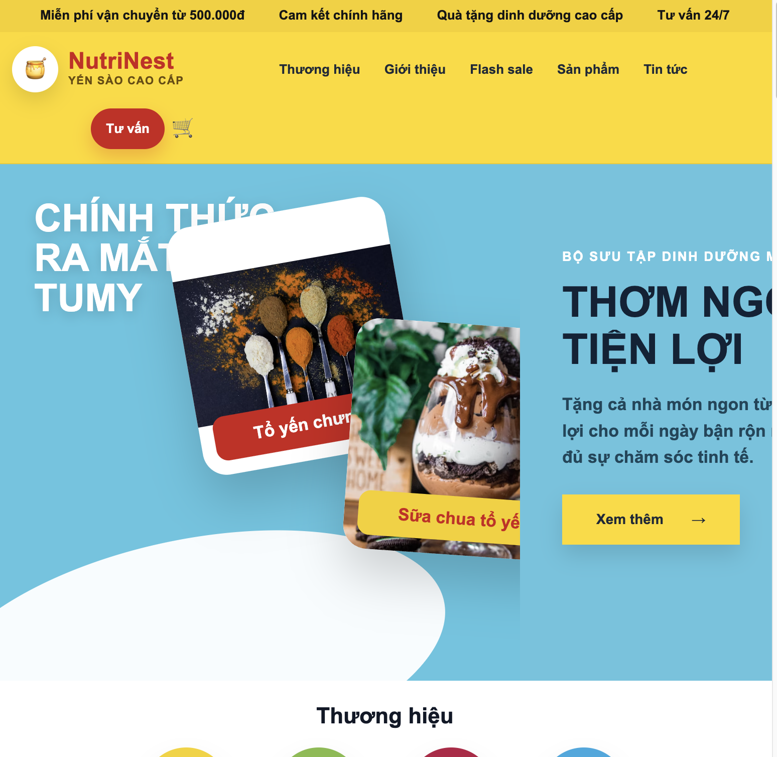 Demo website Yến sào NutriNest