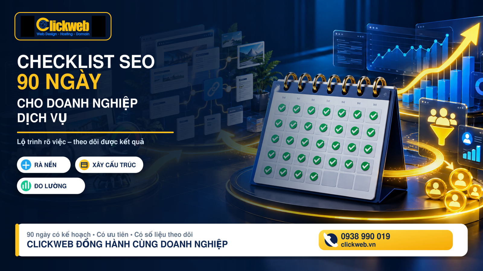 Checklist SEO 90 ngày cho doanh nghiệp dịch vụ | Clickweb