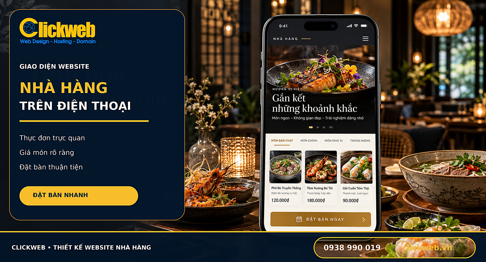 Thiết kế website nhà hàng, quán ăn