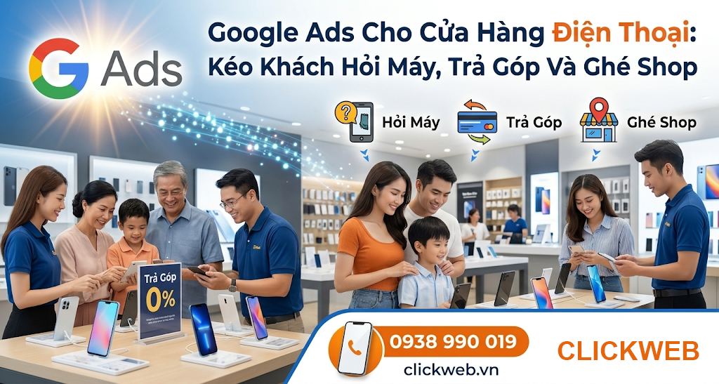Google Ads Cho Cửa Hàng Điện Thoại: Kéo Khách Hỏi Đúng Mẫu Máy Và Ghé Shop