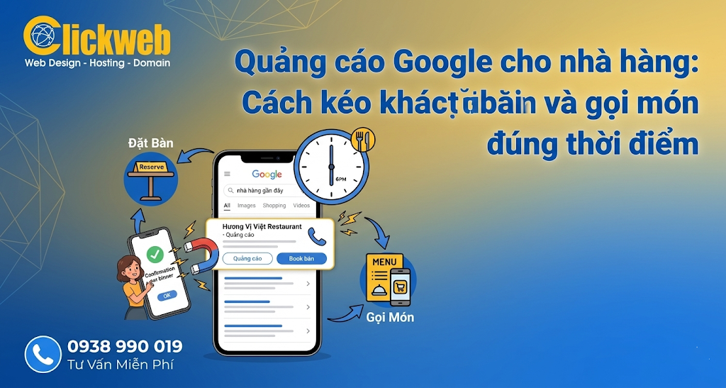 Quảng cáo Google cho nhà hàng: Cách kéo khách đặt bàn và gọi món đúng thời điểm