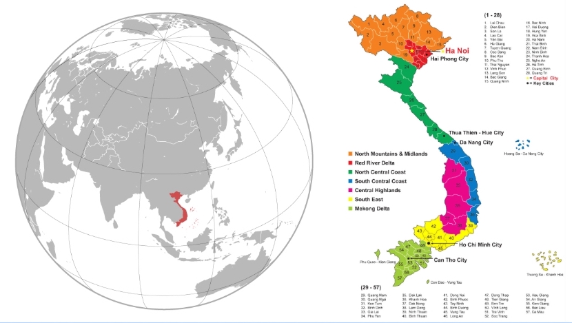 Bản đồ các tỉnh Việt Nam | Bản đồ 34 tỉnh thành Việt Nam sau sát nhập từ ngày 1/7/2025