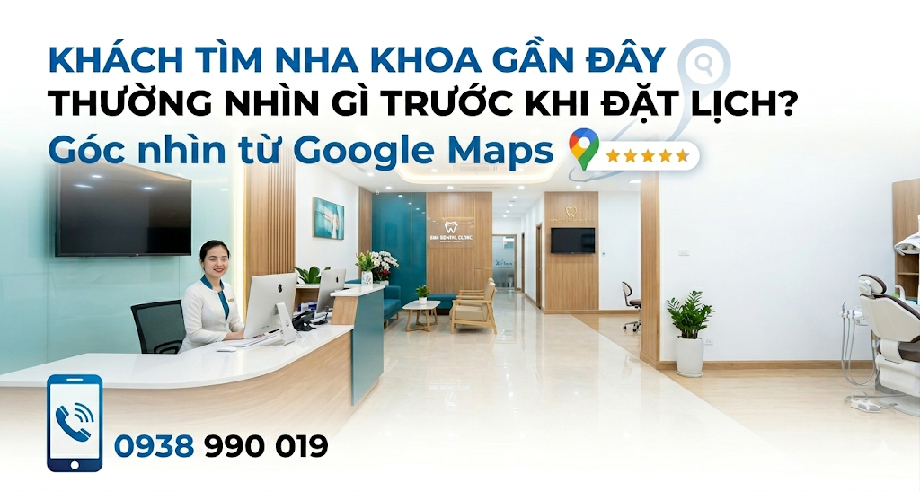 Khách tìm nha khoa gần đây thường nhìn gì trước khi đặt lịch? Góc nhìn từ Google Maps