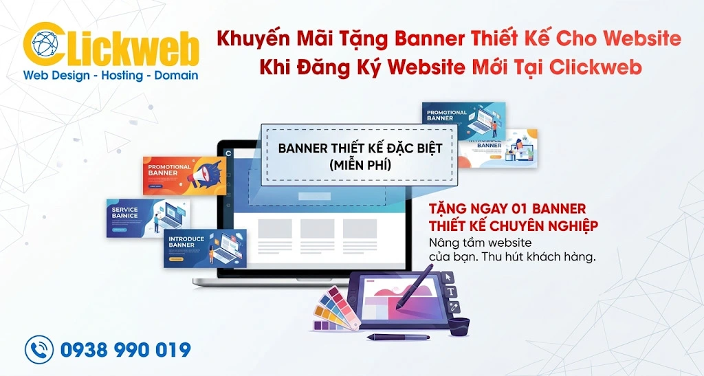 Khuyến Mãi Tặng Banner Thiết Kế Cho Website Khi Đăng Ký Website Mới Tại Clickweb