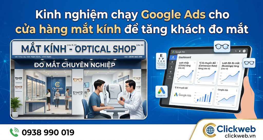 Kinh nghiệm chạy Google Ads cho cửa hàng mắt kính để tăng khách đo mắt