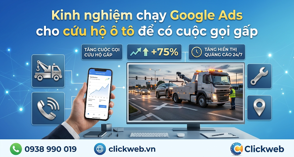 Kinh nghiệm chạy Google Ads cho cứu hộ ô tô để có cuộc gọi gấp
