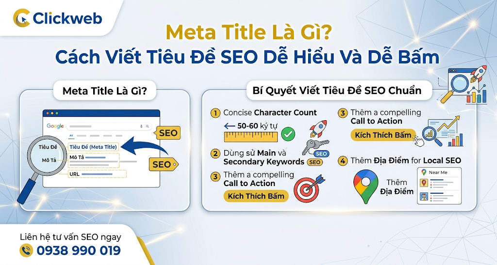 Meta Title Là Gì? Cách Viết Tiêu Đề SEO Dễ Hiểu Và Dễ Bấm