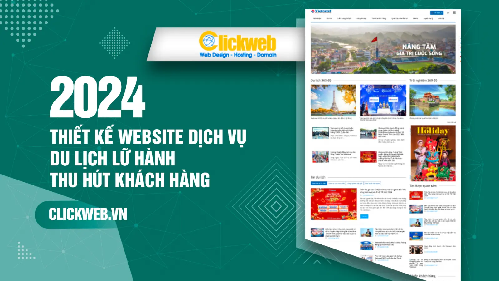 Thiết kế website dịch vụ du lịch lữ hành thu hút khách hàng CHUẨN SEO tại Clickweb