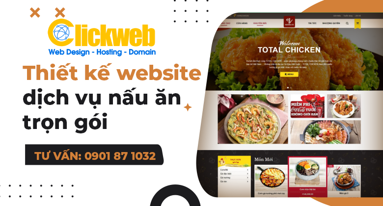 Thiết kế website dịch vụ nấu ăn trọn gói | Clickweb