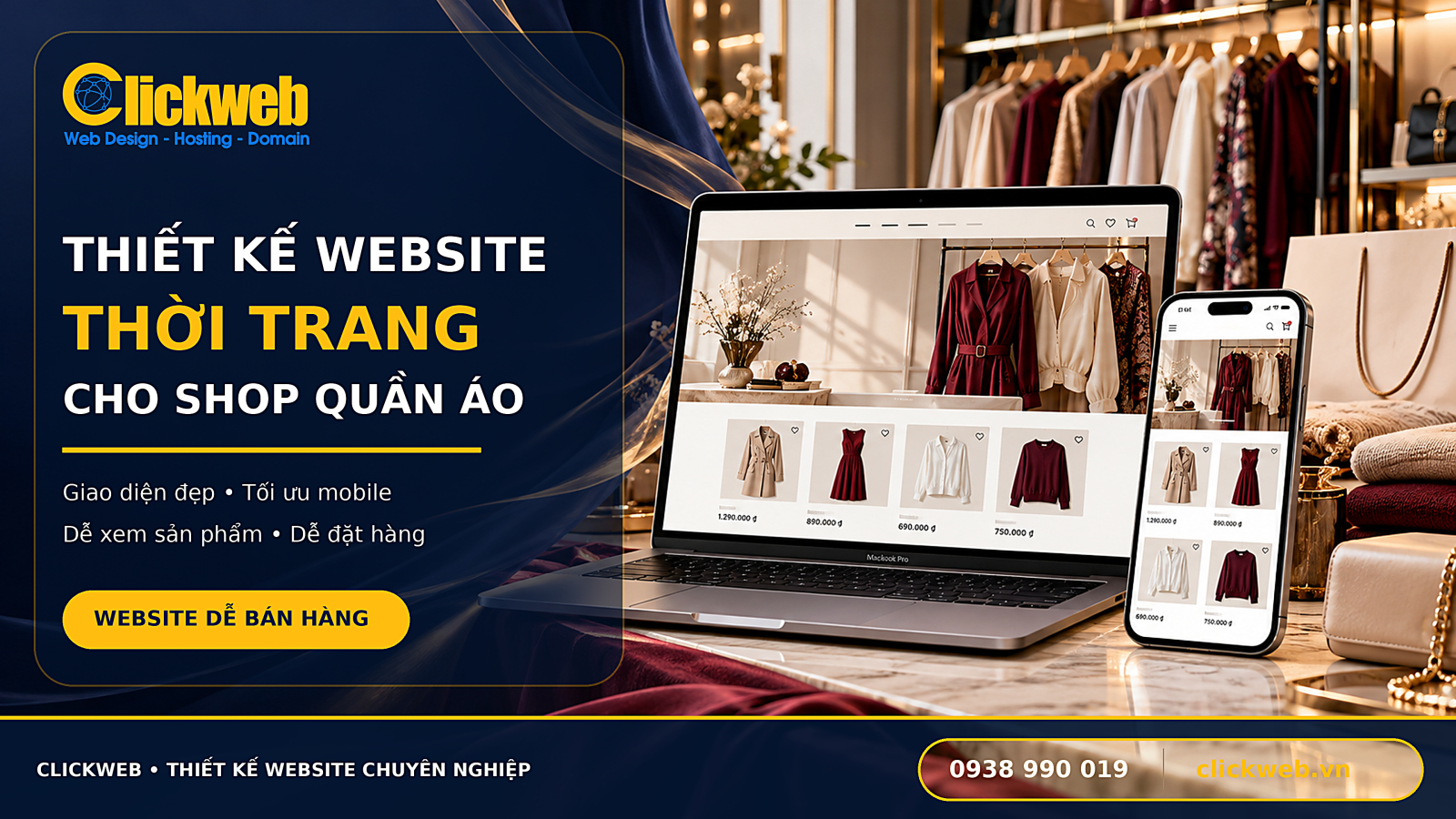 Thiết kế website thời trang cho shop quần áo