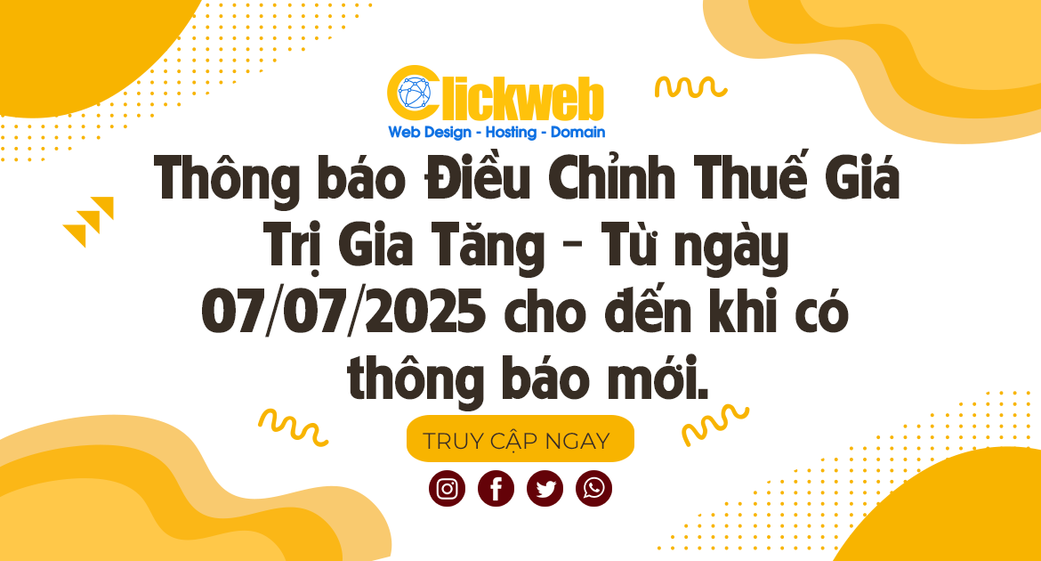 Thông báo Điều Chỉnh Thuế Giá Trị Gia Tăng