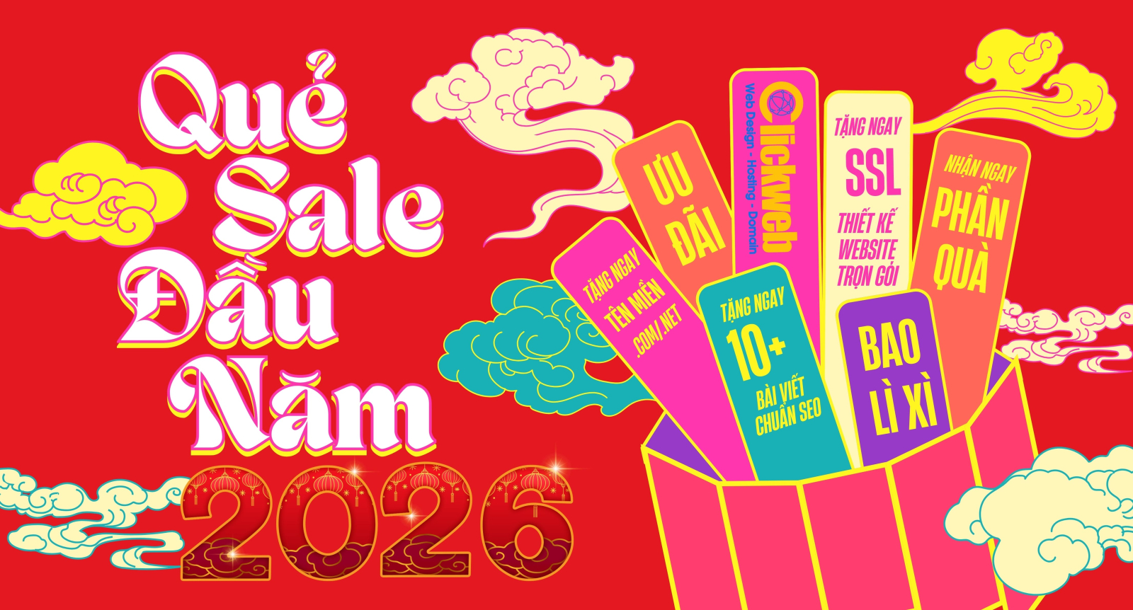 Ưu Đãi Tết 2026 Tại Clickweb | Website Trọn Gói – Quà Tặng Giá Trị