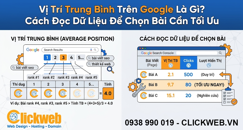 Vị Trí Trung Bình Trên Google Là Gì? Cách Đọc Dữ Liệu Để Chọn Bài Cần Tối Ưu