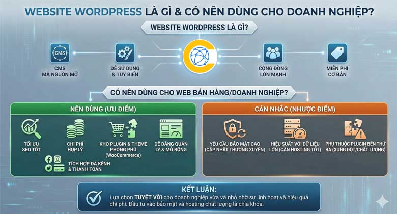 Website WordPress là gì? Có nên dùng WordPress làm website bán hàng/doanh nghiệp không?