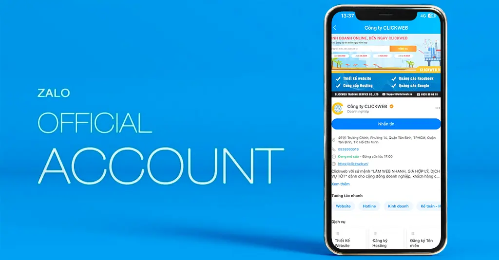 ZALO OA LÀ GÌ? Cách đăng ký và xác thực Zalo OA nhanh chuẩn nhất tại Công ty Clickweb
